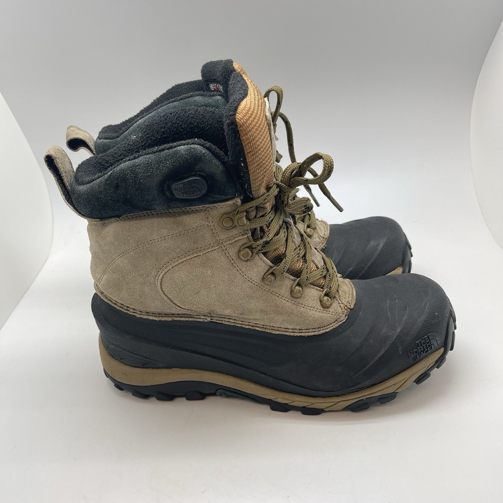 The North Face Chilkat III Snow Boots Mens 9 Insulated Waterproof Brown NF0A39V6